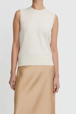 Cotton Cashmere Crew Neck Tank