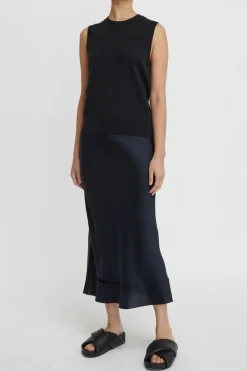 Cotton Cashmere Crew Neck Tank