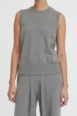 Cotton Cashmere Crew Neck Tank