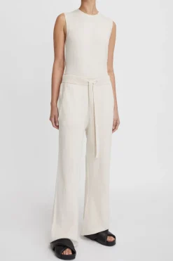 Cotton Cashmere Wide Leg Pant