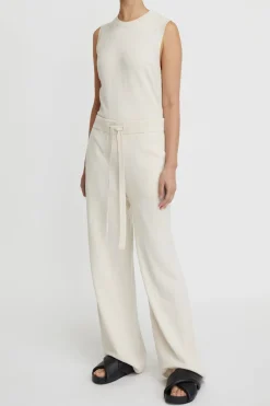 Cotton Cashmere Wide Leg Pant