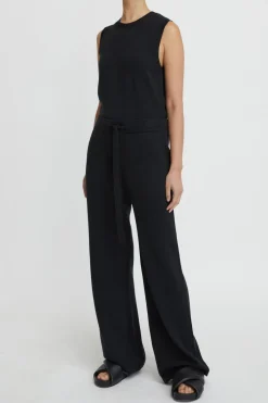 Cotton Cashmere Wide Leg Pant