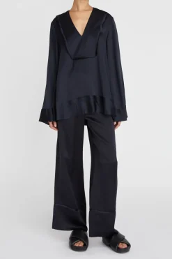 Stella Silk Satin Ls Blouse
