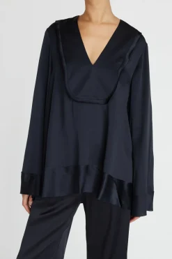 Stella Silk Satin Ls Blouse